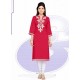 Imperial Hot Pink Embroidered Work Party Wear Kurti