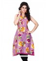 Bewitching Print Work Multi Colour Cotton Party Wear Kurti