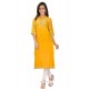 Aesthetic Lace Work Yellow Party Wear Kurti