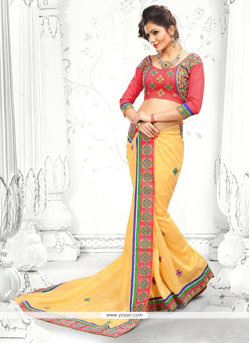 Opulent Yellow Bhagalpuri Silk Saree