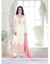 Enticing Embroidered Work Off White Designer Suit