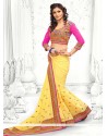 Yellow Faux Georgette Saree