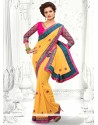 Awesome Yellow Georgette Saree