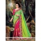 Majesty Green And Hot Pink Classic Designer Saree