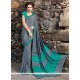 Dignified Print Work Faux Crepe Casual Saree