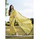 Print Georgette Casual Saree In Yellow