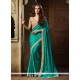 Preferable Sea Green Embroidered Work Silk Classic Designer Saree