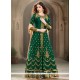 Green Banglori Silk Designer Floor Length Salwar Suit