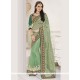 Delightsome Green Embroidered Work Net Classic Designer Saree