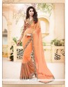 Enchanting Satin Orange Classic Designer Saree