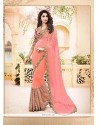 Dazzling Satin Pink Classic Designer Saree