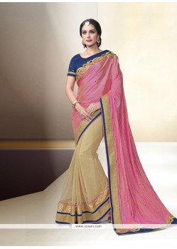 Praiseworthy Pink Silk Classic Designer Saree
