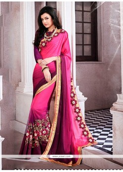 Voluptuous Hot Pink Designer Saree