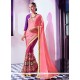 Catchy Jacquard Pink Embroidered Work Designer Saree