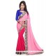 Lovable Hot Pink Embroidered Work Designer Saree