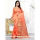 Phenomenal Banarasi Silk Orange Designer Saree