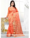 Phenomenal Banarasi Silk Orange Designer Saree