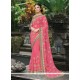 Glorious Embroidered Work Pink Classic Designer Saree