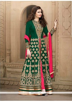 Imposing Banglori Silk Green Designer Floor Length Salwar Suit