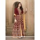 Sumptuous Maroon Embroidered Work Banglori Silk Designer Floor Length Salwar Suit