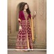 Mesmerizing Patch Border Work Banglori Silk Magenta Designer Floor Length Salwar Suit