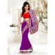 Girlish Purple Bhagalpuri Silk Saree