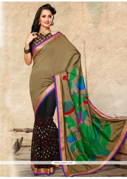 Black And Brown Silk Designer Saree
