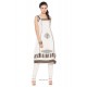 Captivating Cotton Off White Patch Border Work Party Wear Kurti