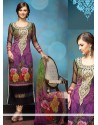 Opulent Purple Embroidery Churidar Salwar Suit