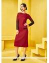 Invigorating Embroidered Work Red Georgette Casual Kurti