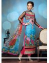 Modern Multicolor Printed Churidar Salwar Suit
