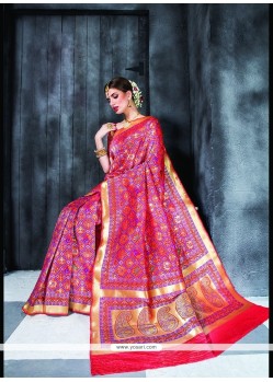 Fine Banarasi Silk Red Classic Designer Saree