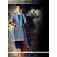 Jazzy Blue Cotton Designer Suit