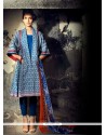 Jazzy Blue Cotton Designer Suit