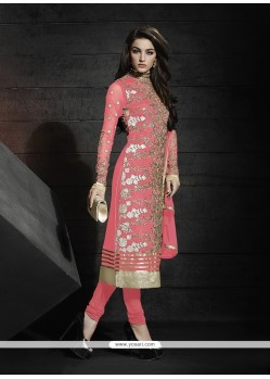 Dazzling Pink Churidar Designer Suit