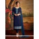 Absorbing Embroidered Work Georgette Churidar Designer Suit