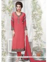 Pleasing Georgette Pink Churidar Designer Suit