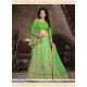 Patch Border Net A Line Lehenga Choli In Green