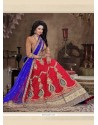 Resplendent Red Net A Line Lehenga Choli