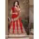 Nice Net Embroidered Work A Line Lehenga Choli