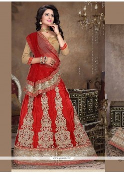 Nice Net Embroidered Work A Line Lehenga Choli