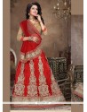 Nice Net Embroidered Work A Line Lehenga Choli