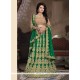 Modern Green Net A Line Lehenga Choli