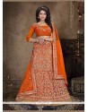 Enthralling Orange A Line Lehenga Choli