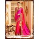 Lurid Fancy Fabric Hot Pink Designer Saree