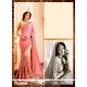 Splendid Pink Embroidered Work Designer Saree