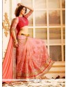 Incredible Faux Chiffon Pink Designer Saree