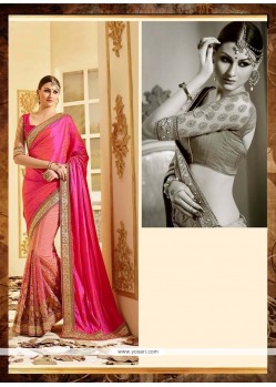 Dashing Hot Pink Designer Saree