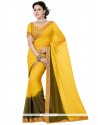 Exquisite Faux Chiffon Lace Work Designer Saree