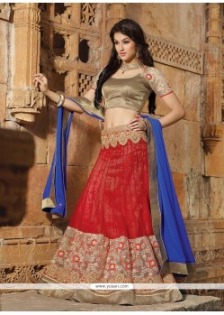 Hypnotic Red Lehenga Saree